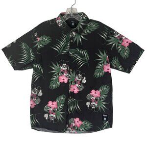 Neff Disney Collection Mens Hawaiian Shirt Button Front Mickey Mouse Size Small